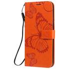 For LG K51 3D Butterfly Embossed Pattern Horizontal Flip Leather Case with Holder & Card Slot & Wallet & Lanyard(Orange) - 2