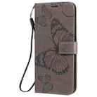 For LG K51 3D Butterfly Embossed Pattern Horizontal Flip Leather Case with Holder & Card Slot & Wallet & Lanyard(Grey) - 2