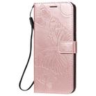 For LG K51 3D Butterfly Embossed Pattern Horizontal Flip Leather Case with Holder & Card Slot & Wallet & Lanyard(Rose Gold) - 2