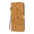 For LG K61 3D Butterfly Embossed Pattern Horizontal Flip Leather Case with Holder & Card Slot & Wallet & Lanyard(Yellow) - 2