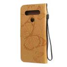 For LG K61 3D Butterfly Embossed Pattern Horizontal Flip Leather Case with Holder & Card Slot & Wallet & Lanyard(Yellow) - 3