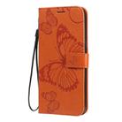 For LG K61 3D Butterfly Embossed Pattern Horizontal Flip Leather Case with Holder & Card Slot & Wallet & Lanyard(Orange) - 2