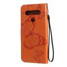 For LG K61 3D Butterfly Embossed Pattern Horizontal Flip Leather Case with Holder & Card Slot & Wallet & Lanyard(Orange) - 3