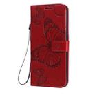 For LG K61 3D Butterfly Embossed Pattern Horizontal Flip Leather Case with Holder & Card Slot & Wallet & Lanyard(Red) - 2