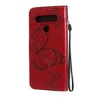 For LG K61 3D Butterfly Embossed Pattern Horizontal Flip Leather Case with Holder & Card Slot & Wallet & Lanyard(Red) - 3