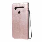 For LG K61 3D Butterfly Embossed Pattern Horizontal Flip Leather Case with Holder & Card Slot & Wallet & Lanyard(Rose Gold) - 3