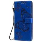 For LG Stylo 6 3D Butterfly Embossed Pattern Horizontal Flip Leather Case with Holder & Card Slot & Wallet & Lanyard(Blue) - 2