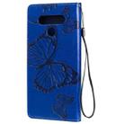 For LG Stylo 6 3D Butterfly Embossed Pattern Horizontal Flip Leather Case with Holder & Card Slot & Wallet & Lanyard(Blue) - 3
