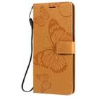 For LG Stylo 6 3D Butterfly Embossed Pattern Horizontal Flip Leather Case with Holder & Card Slot & Wallet & Lanyard(Yellow) - 2