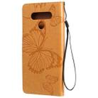 For LG Stylo 6 3D Butterfly Embossed Pattern Horizontal Flip Leather Case with Holder & Card Slot & Wallet & Lanyard(Yellow) - 3