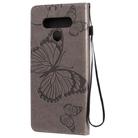 For LG Stylo 6 3D Butterfly Embossed Pattern Horizontal Flip Leather Case with Holder & Card Slot & Wallet & Lanyard(Grey) - 3