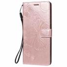 For LG Stylo 6 3D Butterfly Embossed Pattern Horizontal Flip Leather Case with Holder & Card Slot & Wallet & Lanyard(Rose Gold) - 1