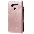 For LG Stylo 6 3D Butterfly Embossed Pattern Horizontal Flip Leather Case with Holder & Card Slot & Wallet & Lanyard(Rose Gold) - 2