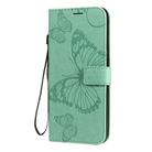 For LG K50S 3D Butterfly Embossed Pattern Horizontal Flip Leather Case with Holder & Card Slot & Wallet & Lanyard(Green) - 2