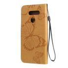 For LG K50S 3D Butterfly Embossed Pattern Horizontal Flip Leather Case with Holder & Card Slot & Wallet & Lanyard(Yellow) - 3