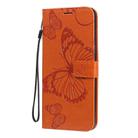 For LG K50S 3D Butterfly Embossed Pattern Horizontal Flip Leather Case with Holder & Card Slot & Wallet & Lanyard(Orange) - 2