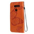 For LG K50S 3D Butterfly Embossed Pattern Horizontal Flip Leather Case with Holder & Card Slot & Wallet & Lanyard(Orange) - 3