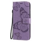 For Motorola Moto E6s (2020) 3D Butterfly Embossed Pattern Horizontal Flip Leather Case with Holder & Card Slot & Wallet & Lanyard(Purple) - 2