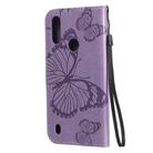 For Motorola Moto E6s (2020) 3D Butterfly Embossed Pattern Horizontal Flip Leather Case with Holder & Card Slot & Wallet & Lanyard(Purple) - 3