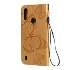 For Motorola Moto E6s (2020) 3D Butterfly Embossed Pattern Horizontal Flip Leather Case with Holder & Card Slot & Wallet & Lanyard(Yellow) - 3