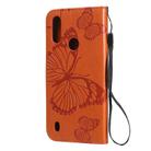 For Motorola Moto E6s (2020) 3D Butterfly Embossed Pattern Horizontal Flip Leather Case with Holder & Card Slot & Wallet & Lanyard(Orange) - 3