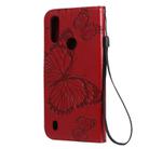 For Motorola Moto E6s (2020) 3D Butterfly Embossed Pattern Horizontal Flip Leather Case with Holder & Card Slot & Wallet & Lanyard(Red) - 3