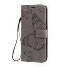 For Motorola Moto E6s (2020) 3D Butterfly Embossed Pattern Horizontal Flip Leather Case with Holder & Card Slot & Wallet & Lanyard(Grey) - 2