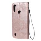 For Motorola Moto E6s (2020) 3D Butterfly Embossed Pattern Horizontal Flip Leather Case with Holder & Card Slot & Wallet & Lanyard(Rose Gold) - 3