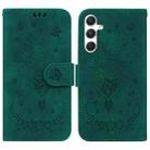 For Samsung Galaxy S25 5G Butterfly Rose Embossed Leather Phone Case(Green) - 1