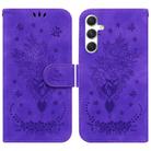 For Samsung Galaxy S25+ 5G Butterfly Rose Embossed Leather Phone Case(Purple) - 1