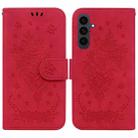 For Samsung Galaxy S25 FE 5G Butterfly Rose Embossed Leather Phone Case(Red) - 1