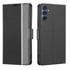 For Samsung Galaxy M35 5G Twill Texture Side Button Leather Phone Case(Black) - 1