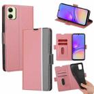 For Samsung Galaxy A05 4G Twill Texture Side Button Leather Phone Case(Pink) - 1