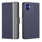 For iPhone 16 Twill Texture Side Button Leather Phone Case(Blue) - 1