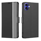 For iPhone 16 Plus Twill Texture Side Button Leather Phone Case(Black) - 1