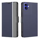 For iPhone 16 Plus Twill Texture Side Button Leather Phone Case(Blue) - 1