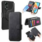 For OPPO A58 4G CaseNeo MagSafe RFID Anti-theft Retro Leather Phone Case(Black) - 1