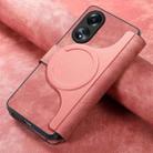 For OPPO A58 4G CaseNeo MagSafe RFID Anti-theft Retro Leather Phone Case(Pink) - 3