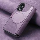 For OPPO A58 4G CaseNeo MagSafe RFID Anti-theft Retro Leather Phone Case(Purple) - 3