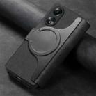 For OPPO A78 5G CaseNeo MagSafe RFID Anti-theft Retro Leather Phone Case(Black) - 3