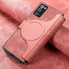 For Samsung Galaxy Note20 CaseNeo MagSafe RFID Anti-theft Retro Leather Phone Case(Pink) - 3