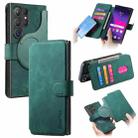 For Samsung Galaxy S24 Ultra 5G CaseNeo MagSafe RFID Anti-theft Retro Leather Phone Case(Green) - 1