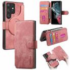 For Samsung Galaxy S22 Ultra 5G CaseNeo MagSafe RFID Anti-theft Retro Leather Phone Case(Pink) - 1