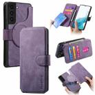 For Samsung Galaxy S21 FE 5G CaseNeo MagSafe RFID Anti-theft Retro Leather Phone Case(Purple) - 1
