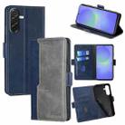For Samsung Galaxy A36 5G Contrast Color Side Buckle Leather Phone Case(Blue + Grey) - 1