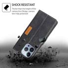 For iPhone 16 Contrast Color Side Buckle Leather Phone Case(Black + Grey) - 3