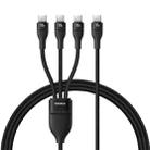 Baseus Flash Series 3 1.5m USB-C / Type-C to Triple Type-C 100W Fast Charging Data Cable(Cluster Black) - 1