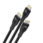 Baseus Flash Series 3 1.5m USB-C / Type-C to Triple Type-C 100W Fast Charging Data Cable(Cluster Black) - 2