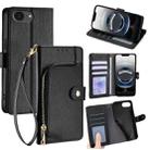 For iPhone 16e Zipper Bag Leather Phone Case(Black) - 1