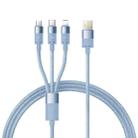 Baseus StarSpeed 1.5m USB to Micro USB, 8 Pin, Type-C 100W Fast Charging Data Cable 7.5W for iPhone(Galaxy Blue) - 1